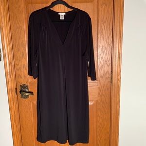 Basic black dress easy care knit 3/4 length sleeves